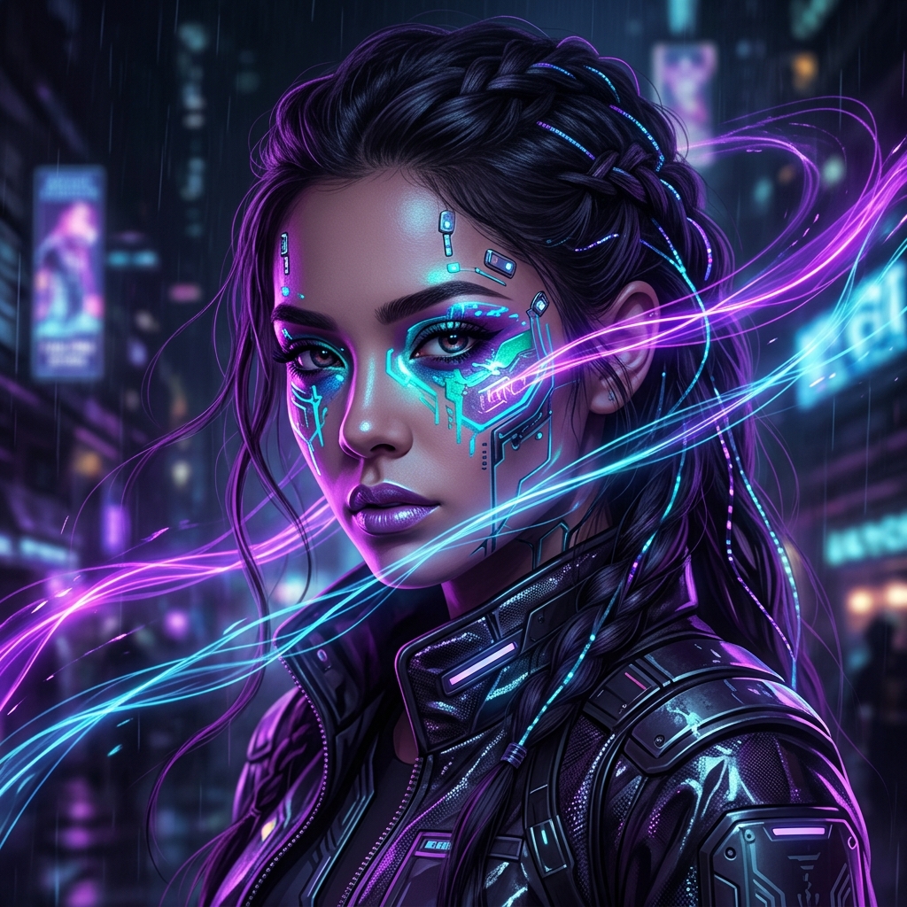Neon Cyberpunk Portrait